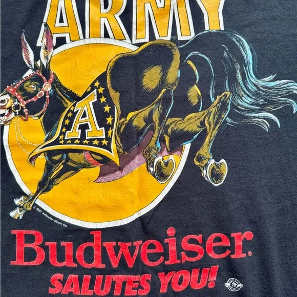Vintage 90’s Budweiser Army tshirt - Picture 2 of 3